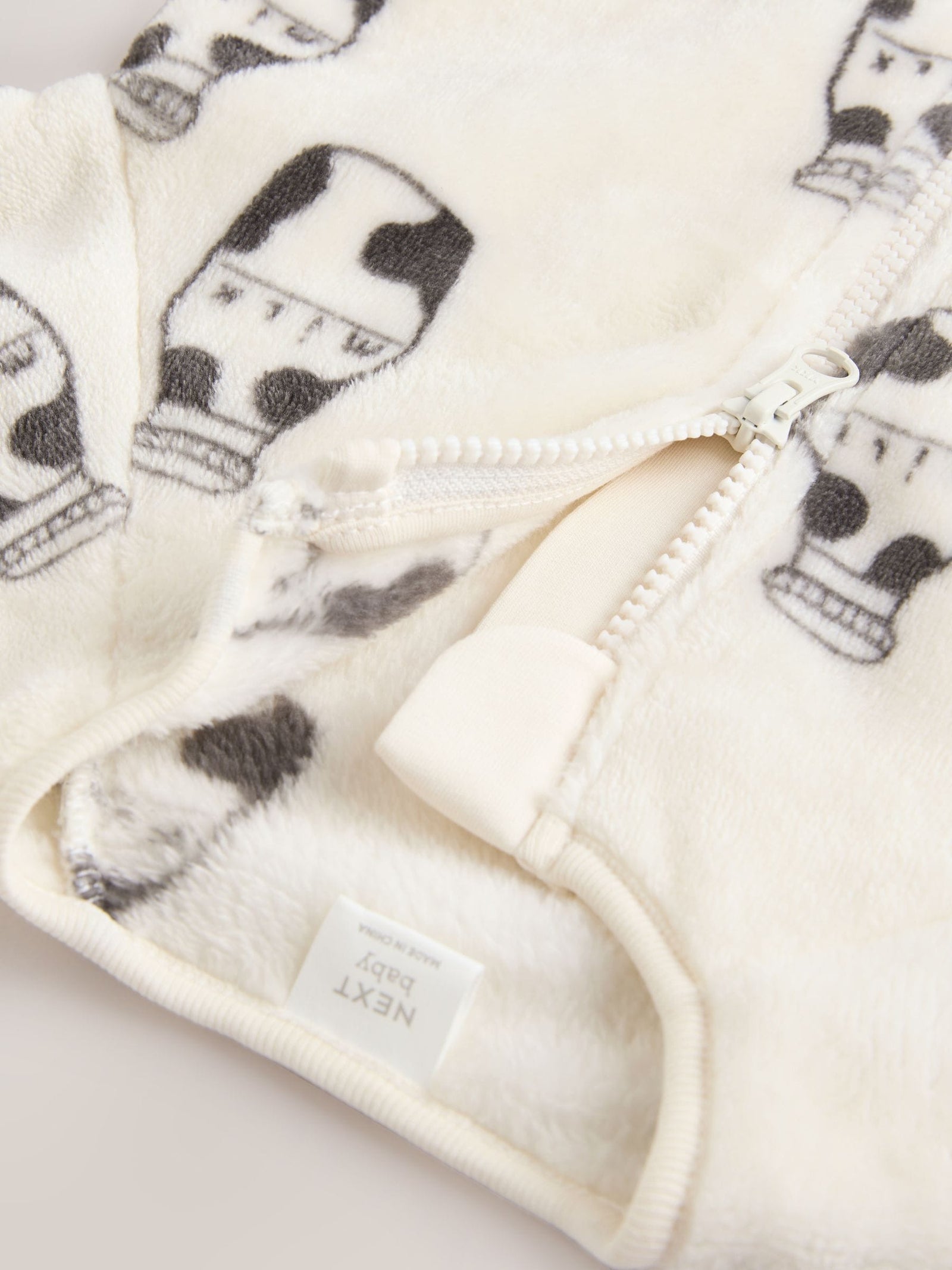 White Fleece Baby Sleepsuit
