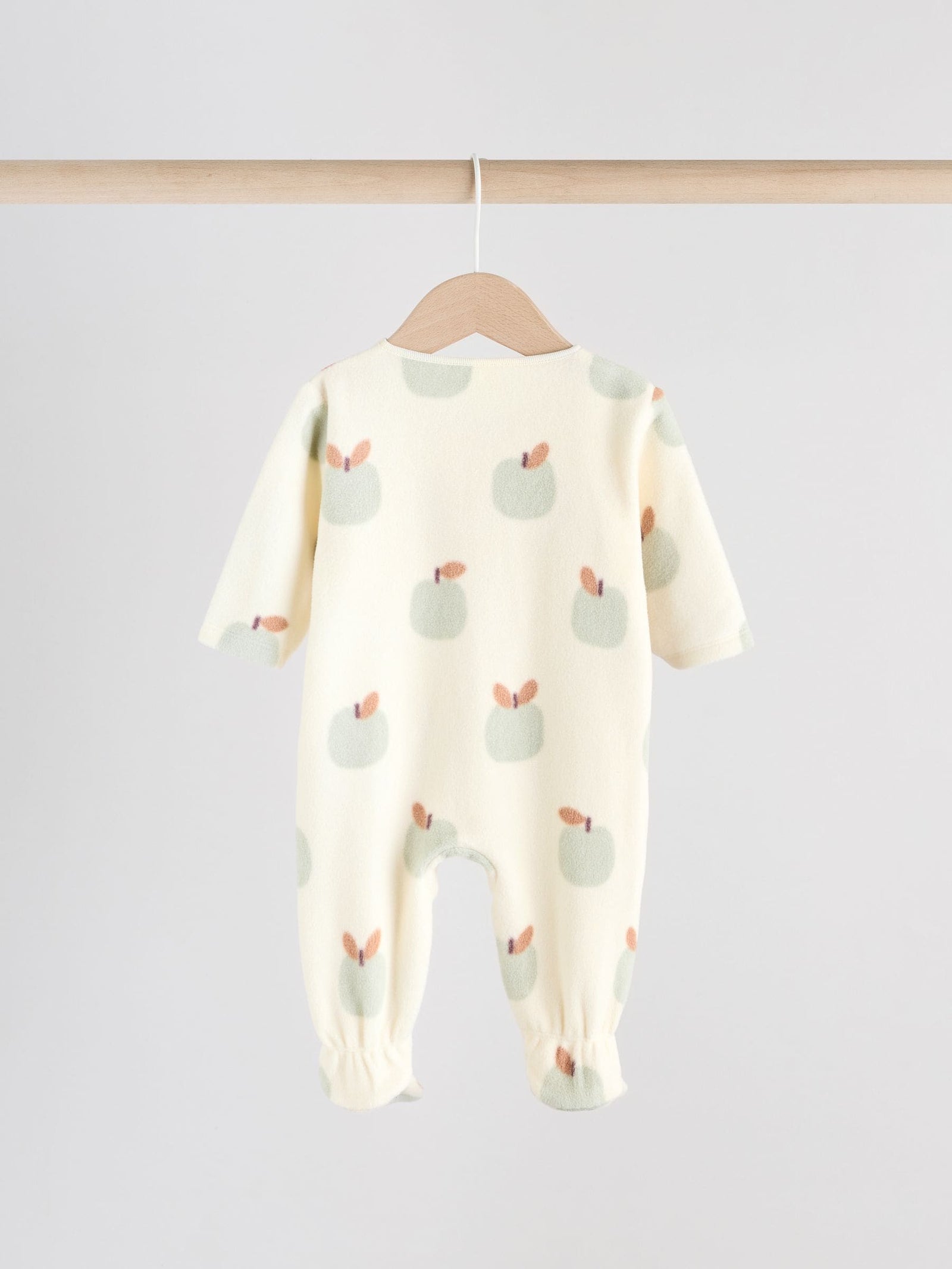 Sage Green Apple Baby Micro Fleece Two Way Zip Sleepsuits 2 Pack