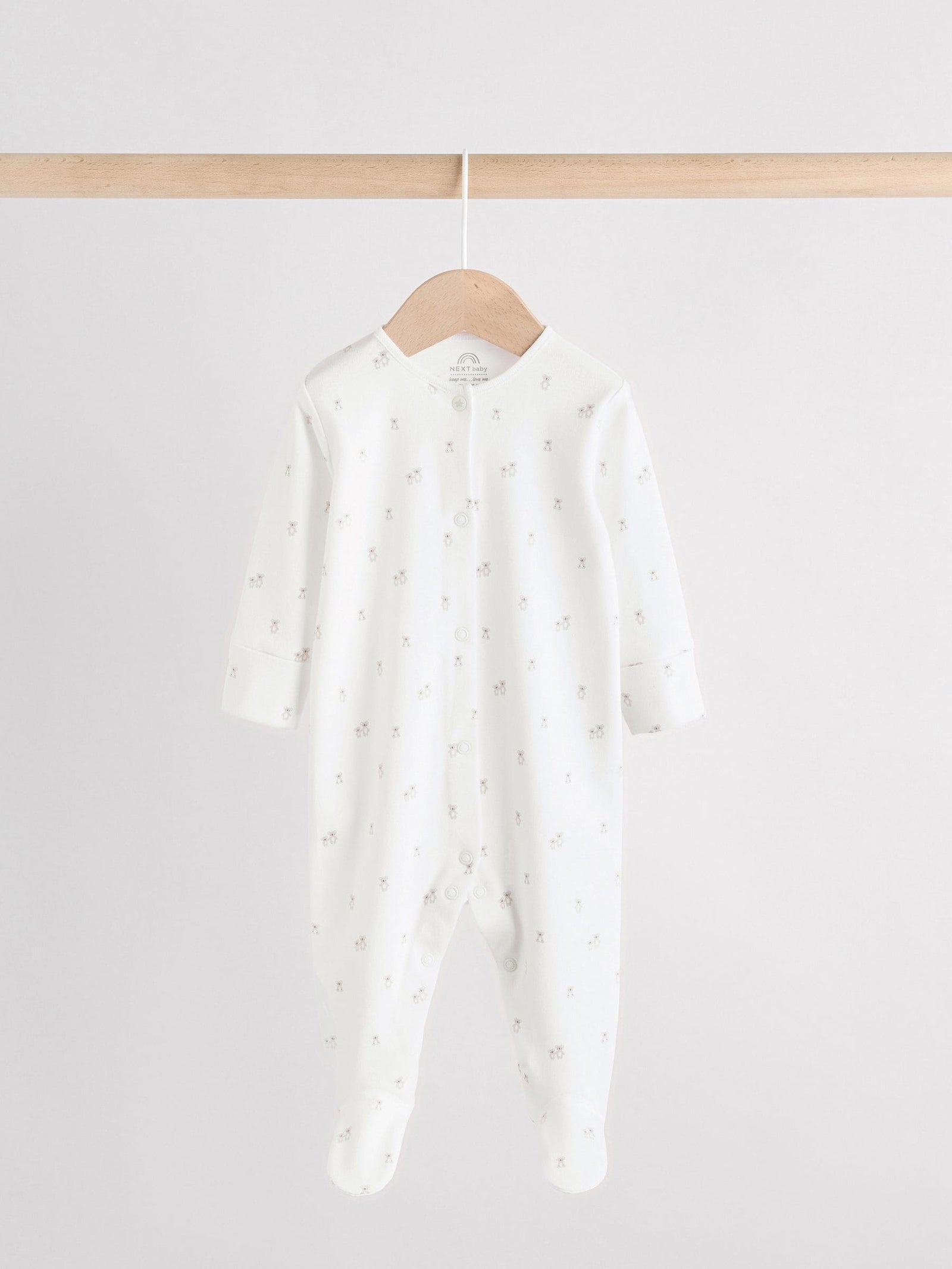 White Baby Sleepsuit, Bodysuit, Beanie and Bib Set 4 Piece (0-9mths)