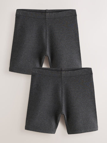 Grey Regular Length 2 Pack Cotton Rich Stretch Cycle Shorts (3-16yrs)