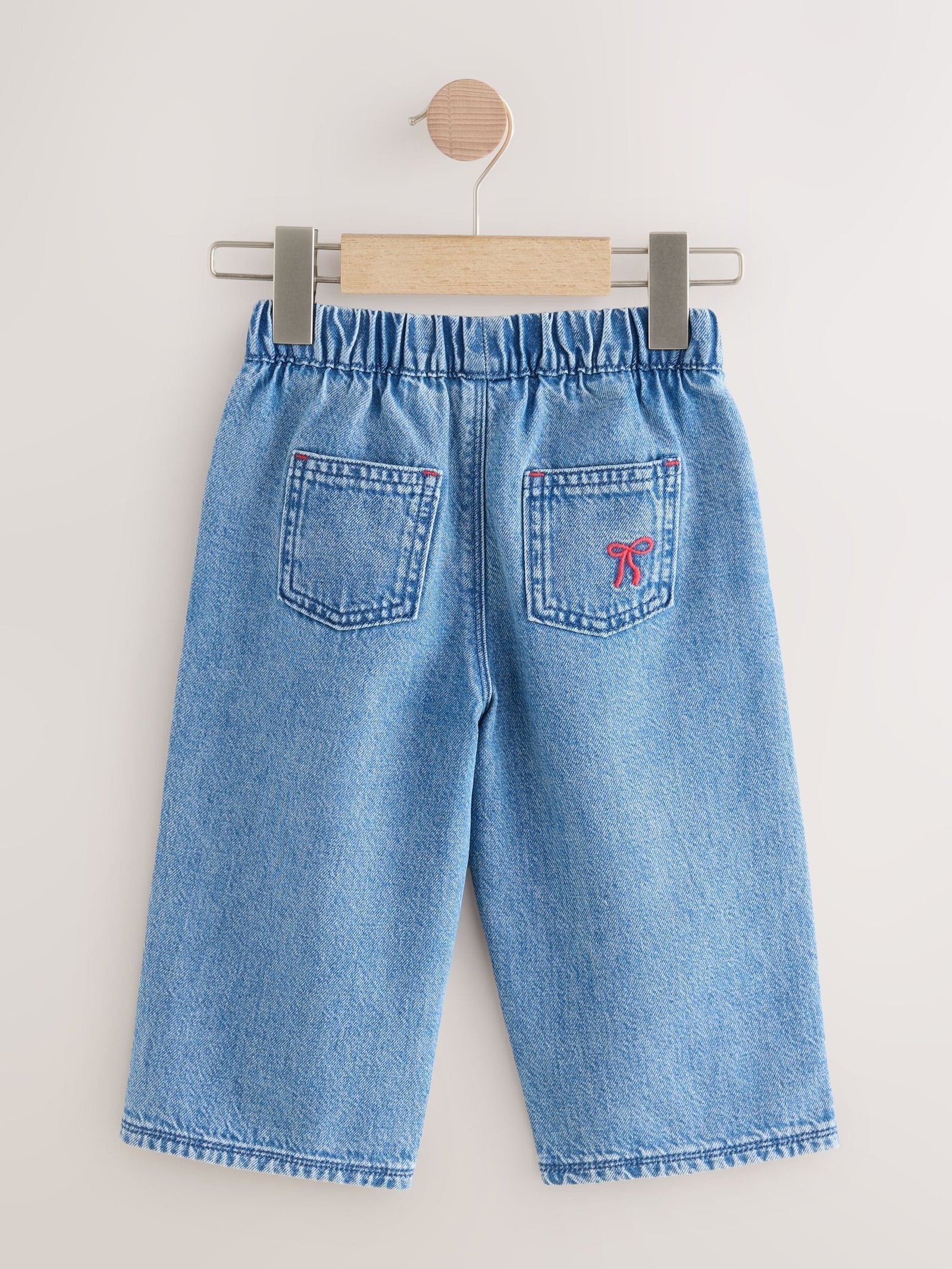 Mid Blue Denim Bow Embroidered Jeans (3mths-7yrs)