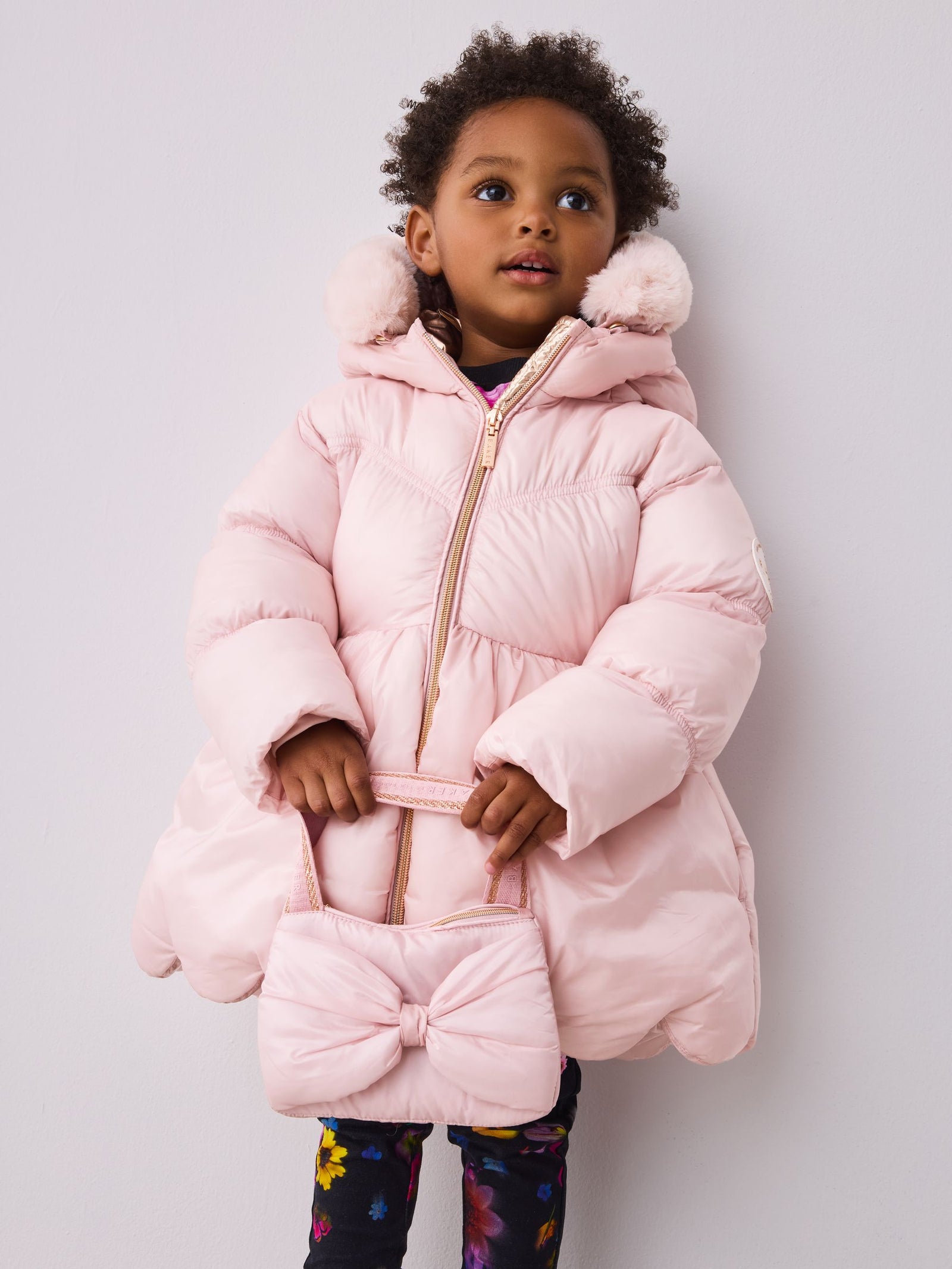 Baker by Ted Baker Shower Resistant Scallop Padded Coat With Detachable Bag