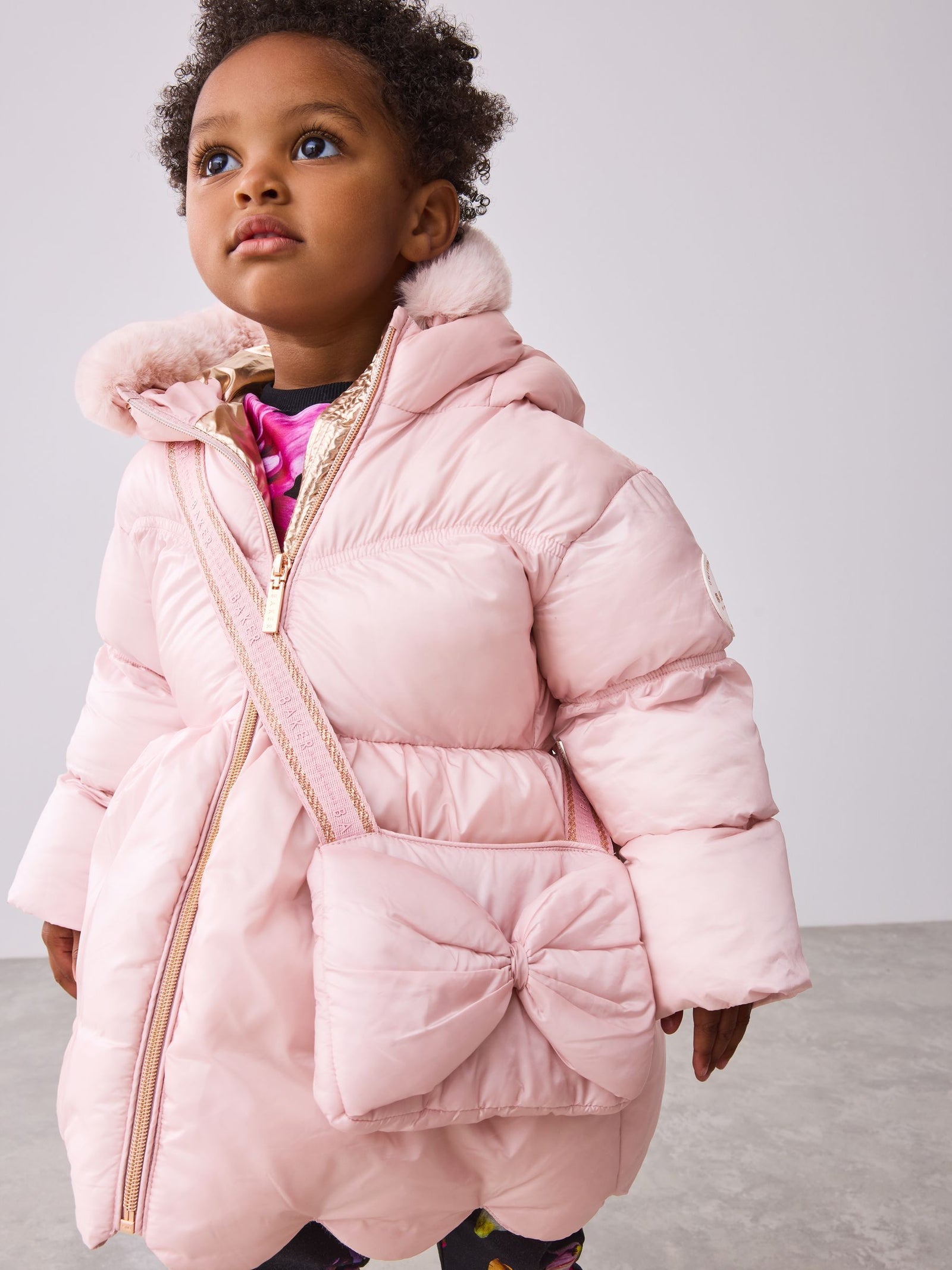 Baker by Ted Baker Shower Resistant Scallop Padded Coat With Detachable Bag