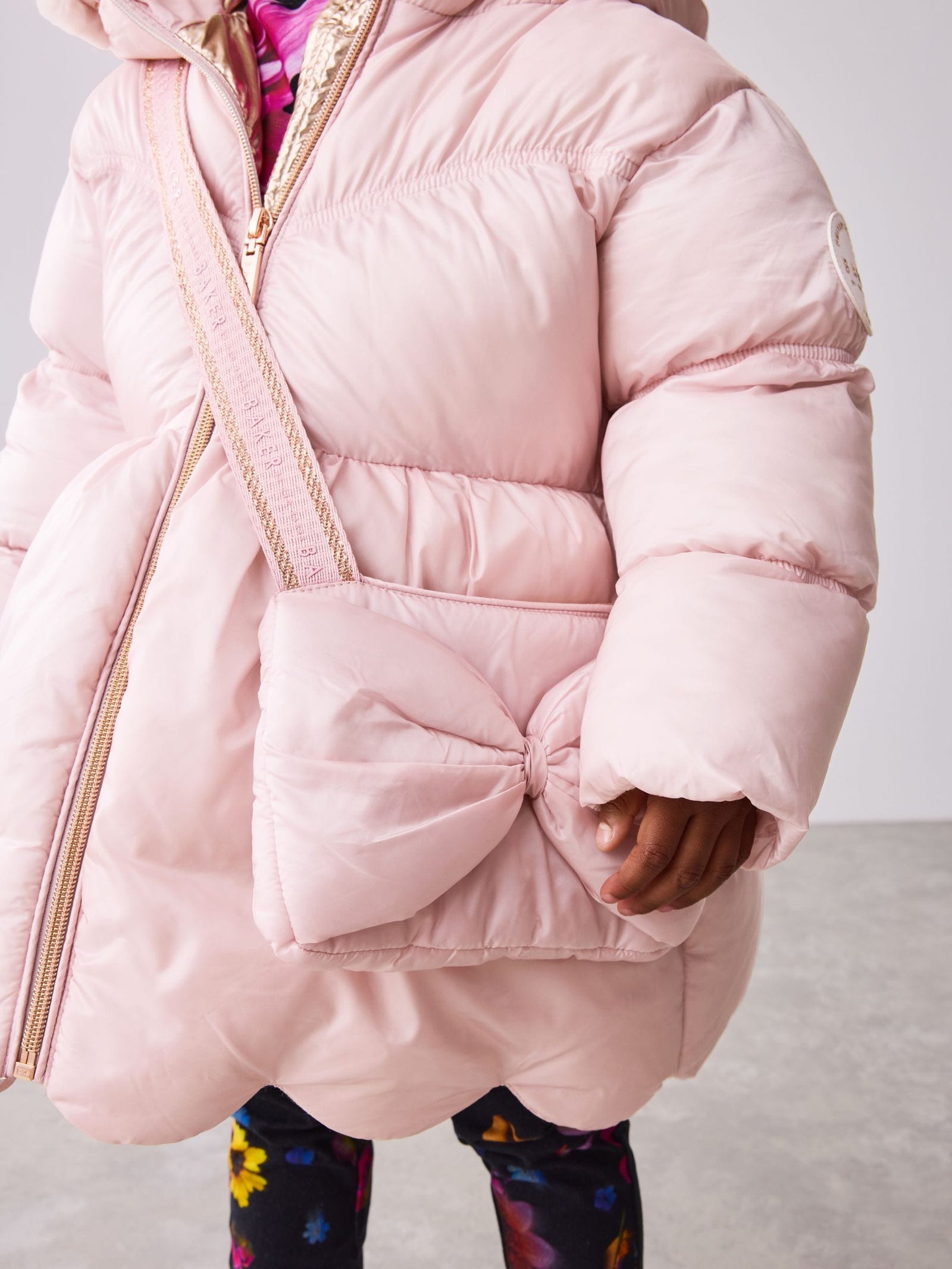 Baker by Ted Baker Shower Resistant Scallop Padded Coat With Detachable Bag