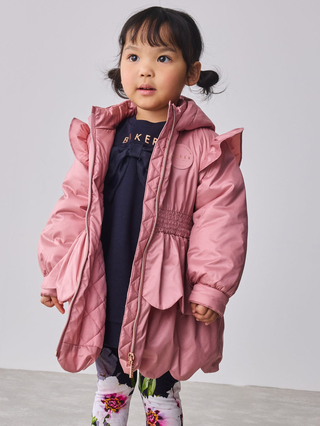 Baker by Ted Baker Pink Shower Resistant Lightweight Scallop Raincoat