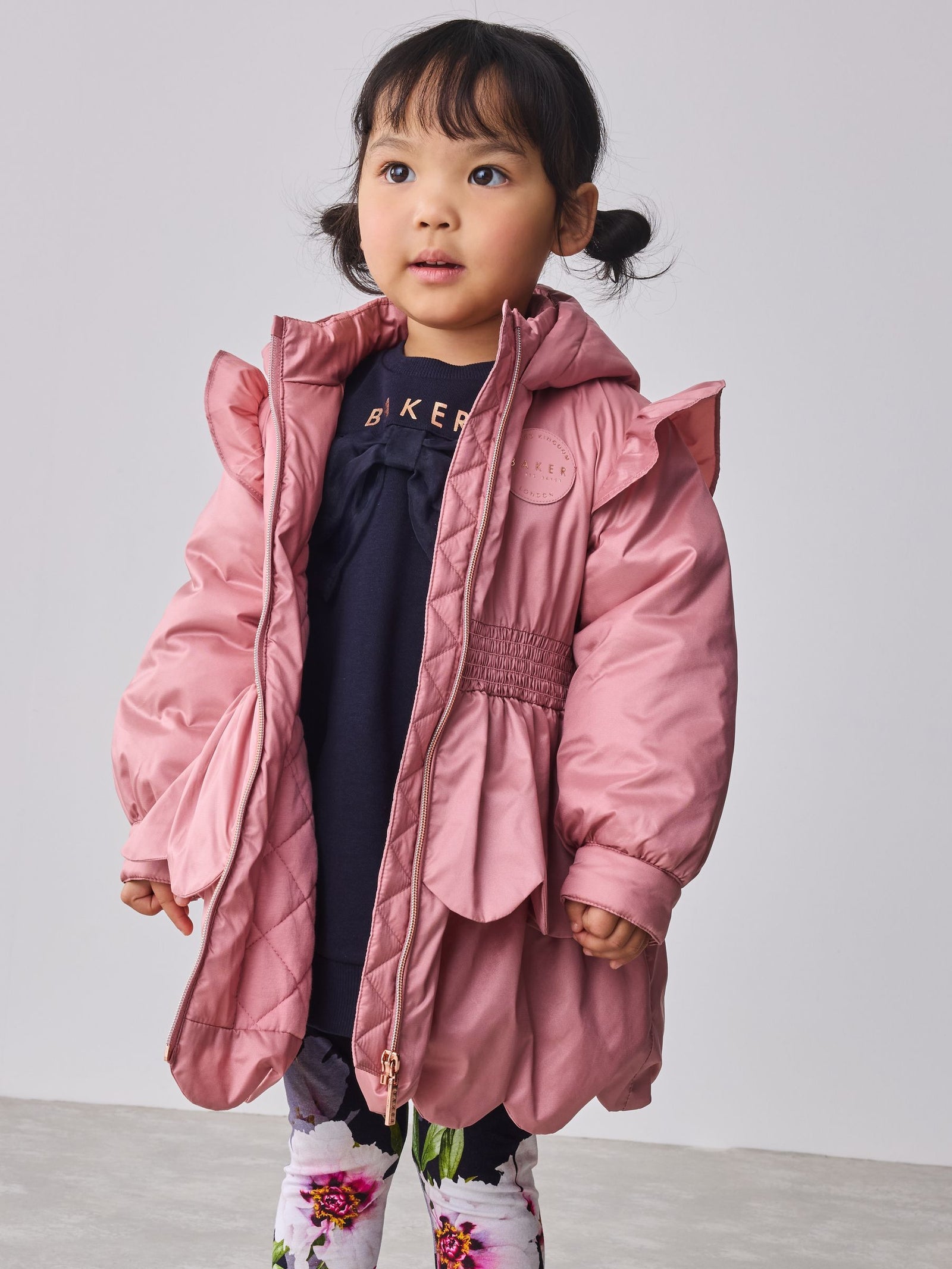 Baker by Ted Baker Pink Shower Resistant Lightweight Scallop Raincoat
