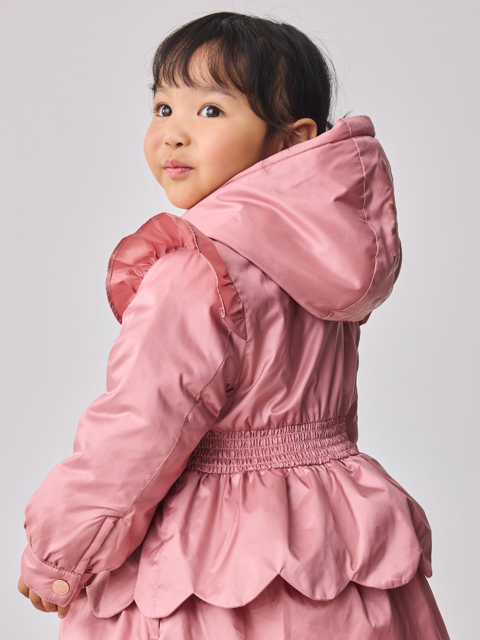 Baker by Ted Baker Pink Shower Resistant Lightweight Scallop Raincoat