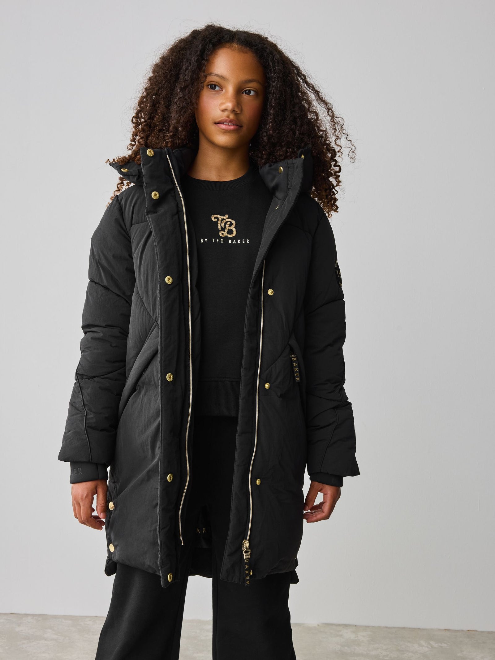 Baker by Ted Baker Girls Shower Resistant Longline Padded Coat