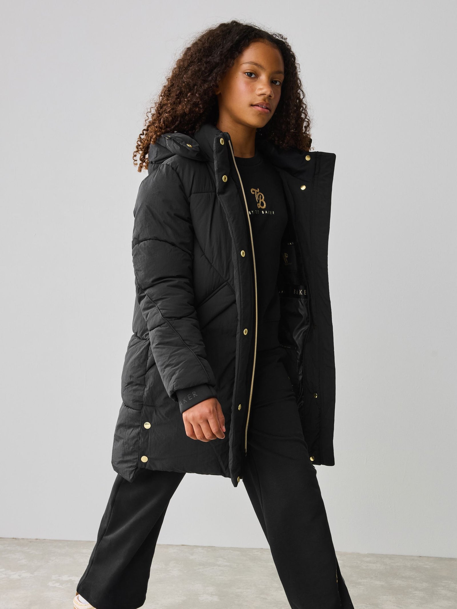 Baker by Ted Baker Girls Shower Resistant Longline Padded Coat