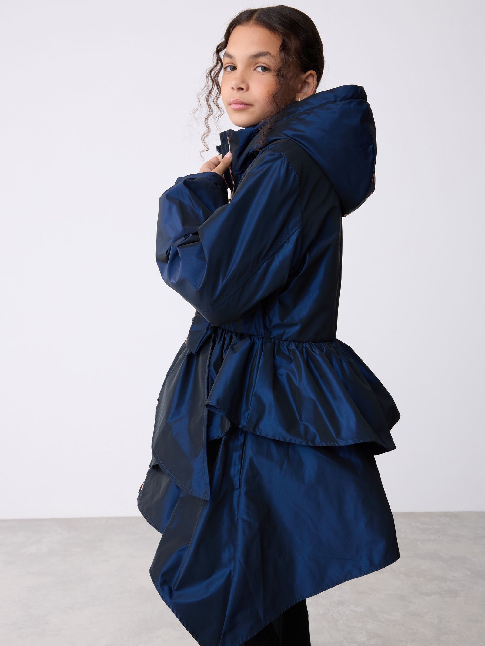 Baker by Ted Baker Shower Resistant Bow Frill Raincoat