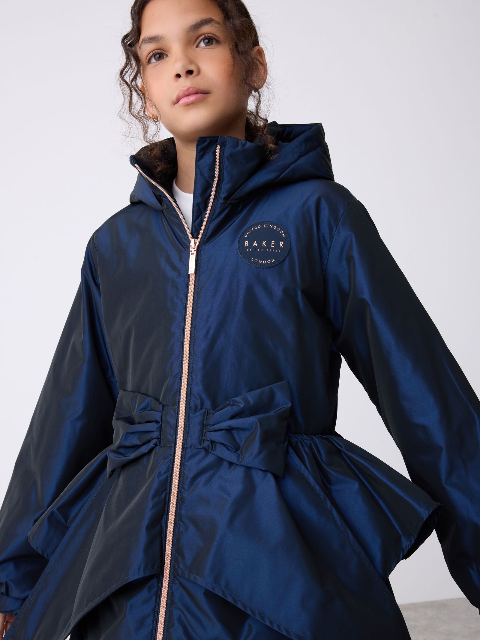 Baker by Ted Baker Shower Resistant Bow Frill Raincoat