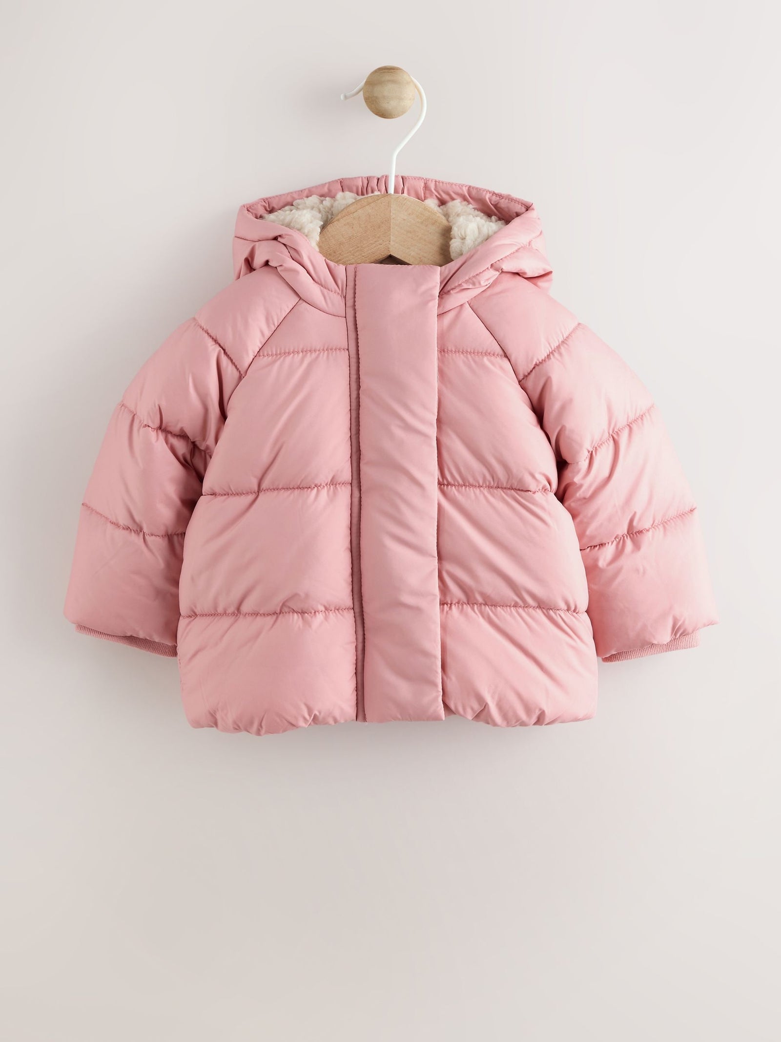 Pink Hooded Baby Padded Jacket immediate