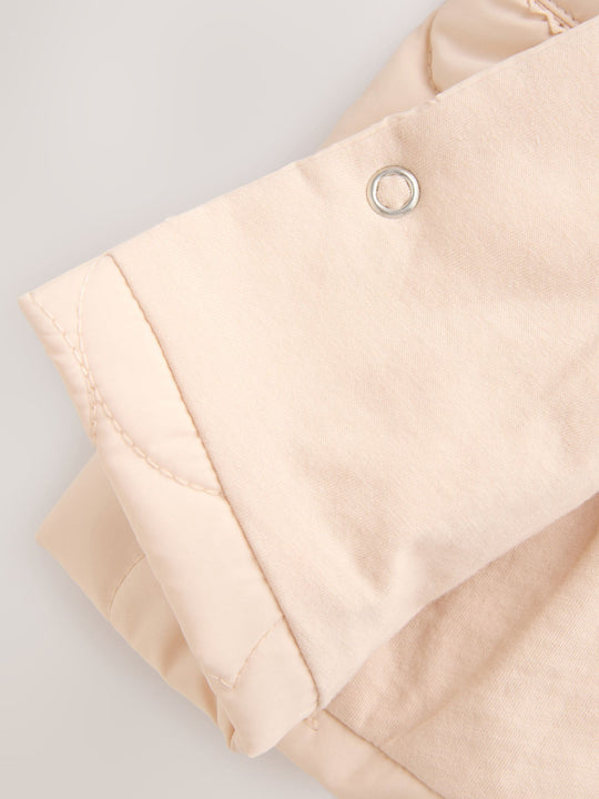 Neutral Oversized Collar Faux Fur Quilted Baby Jacket (0mths-2yrs)