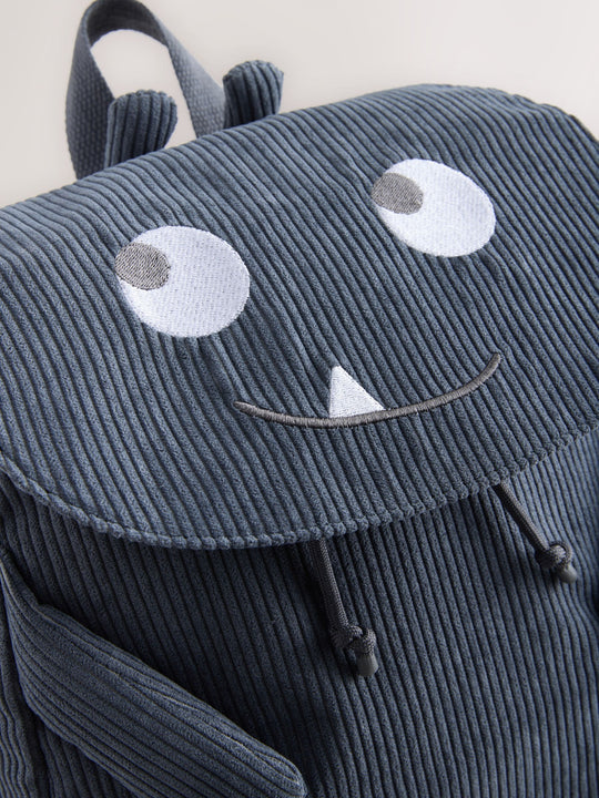 Blue Cord Monster Backpack