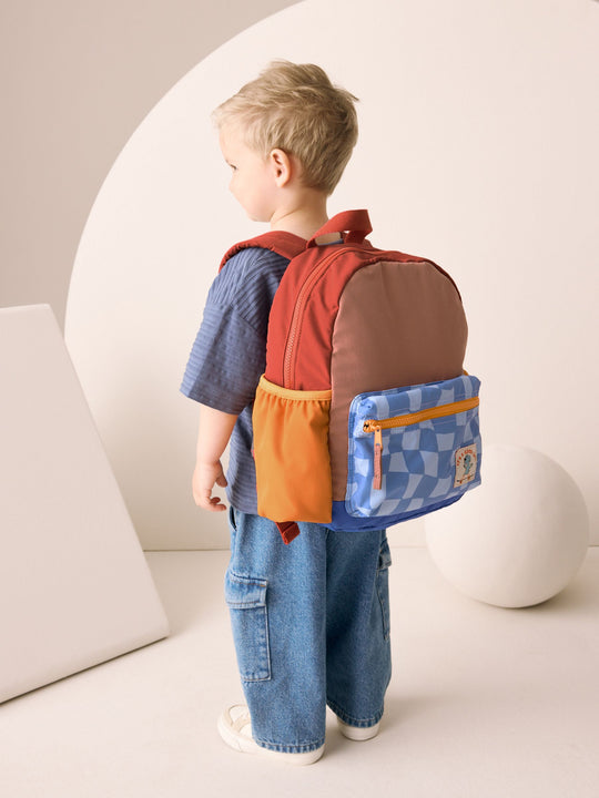 Colourblock Check Backpack