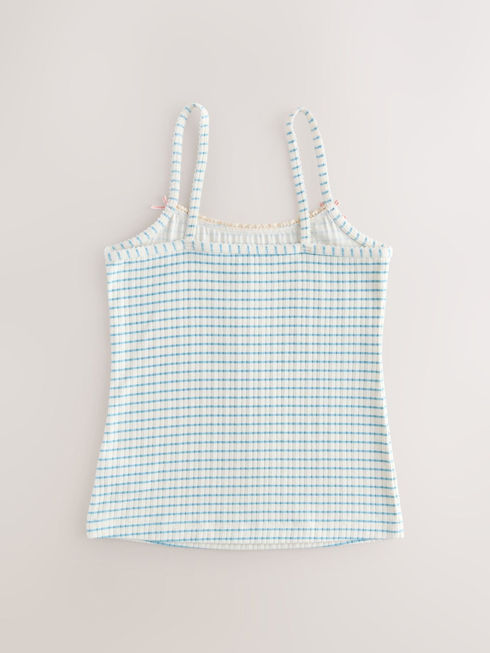 Cream Strappy Textured Cami Vests 3 Pack (1.5-16yrs)