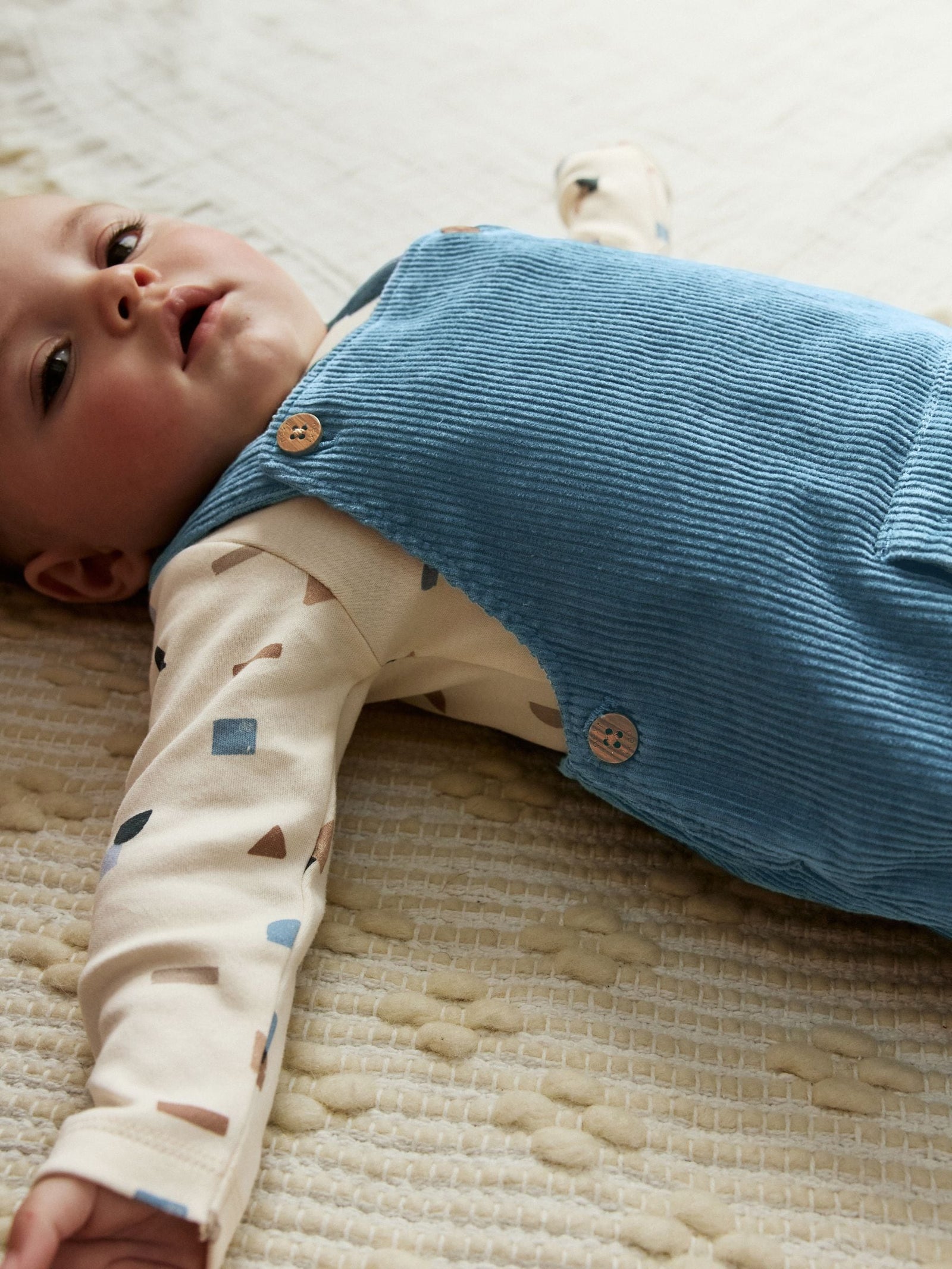 Mid Blue Cord Dungarees and Bodysuit Set (0mths-2yrs)