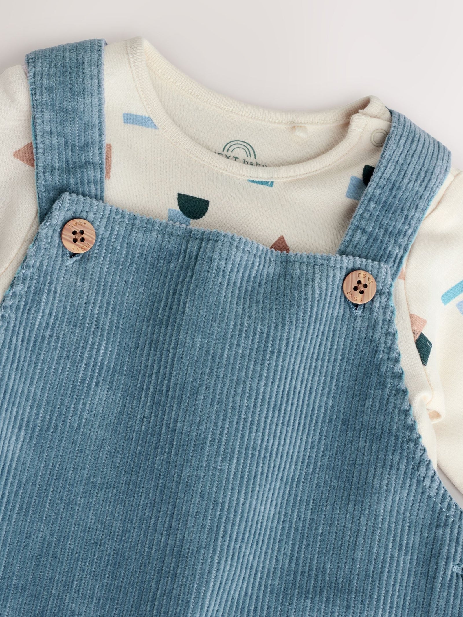 Mid Blue Cord Dungarees and Bodysuit Set (0mths-2yrs)
