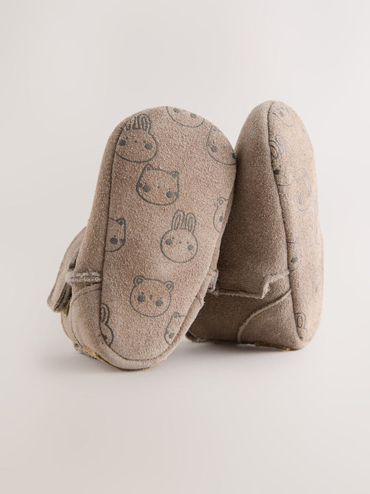 Mink Brown Suede Baby Pull-On Boots (0-24mths)
