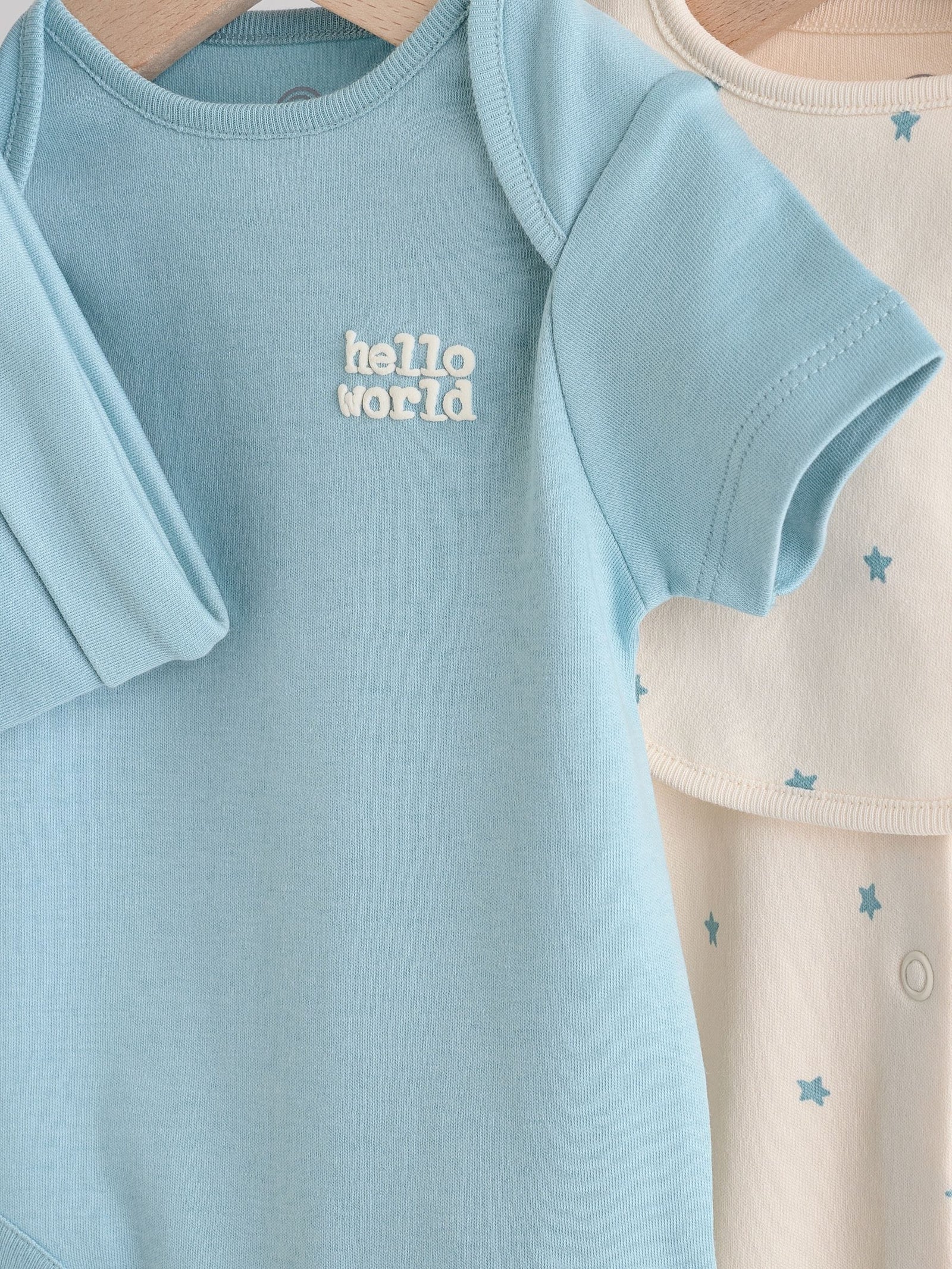 Blue Baby Sleepsuit, Bodysuit, Beanie and Bib Set 4 Piece (0-12mths)