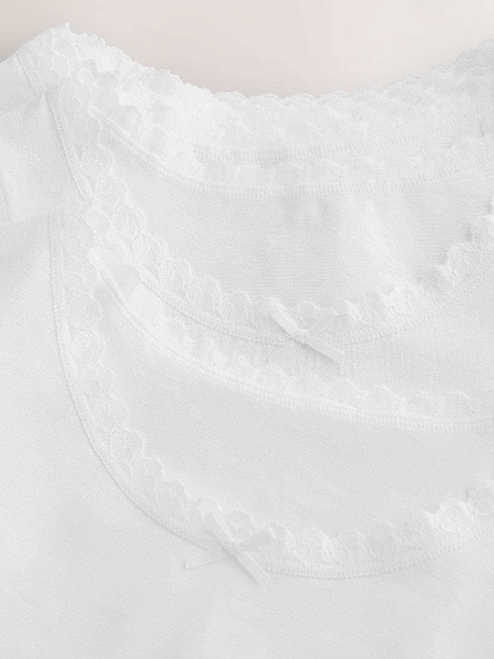 White 10 Pack Lace Trim Vest (1.5-16yrs)