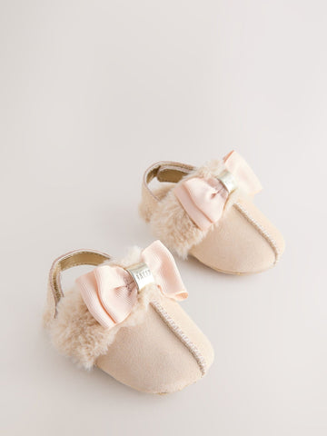 Baker by Ted Baker Baby Girls Faux Fur Trim Padders Mules