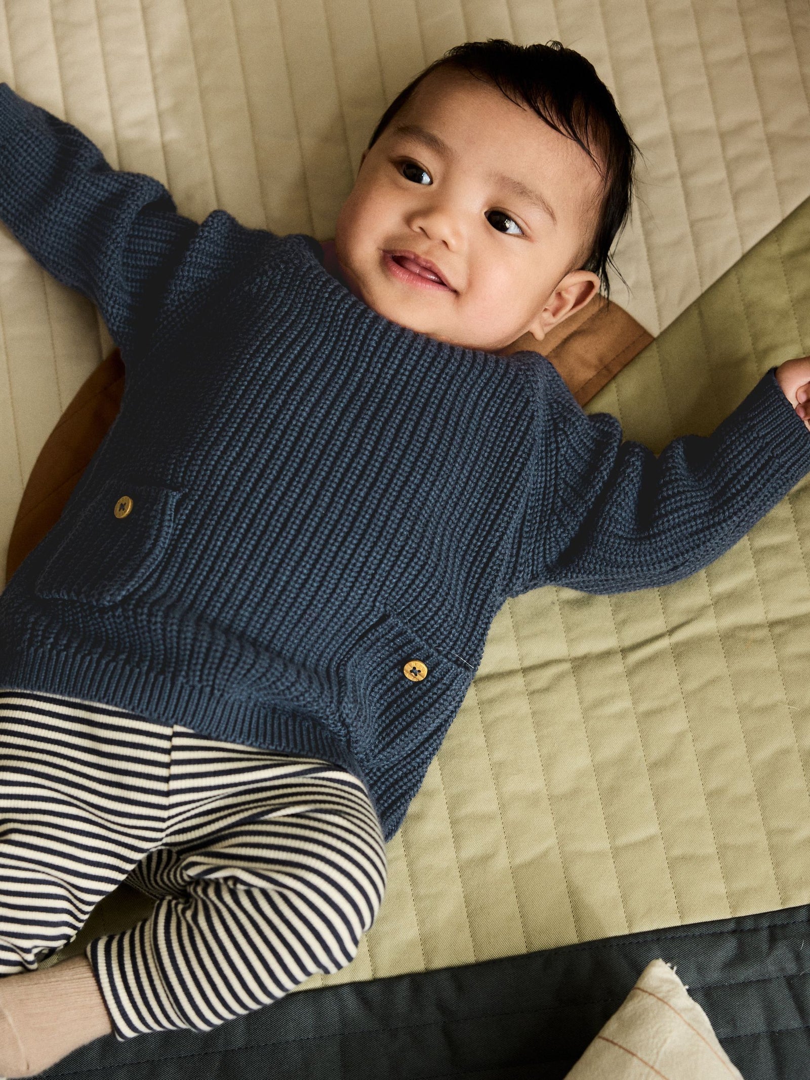 Blue Baby Knitted Jumper and Leggings Set