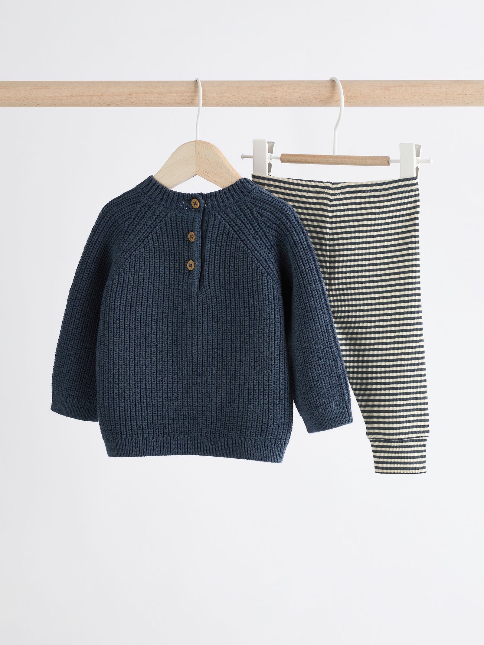 Blue Baby Knitted Jumper and Leggings Set (0mths-2yrs)