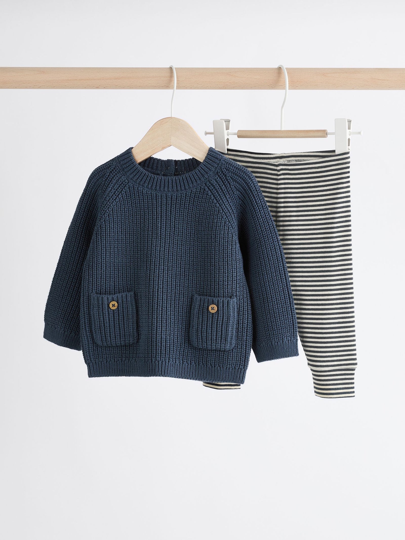 Blue Baby Knitted Jumper and Leggings Set (0mths-2yrs)