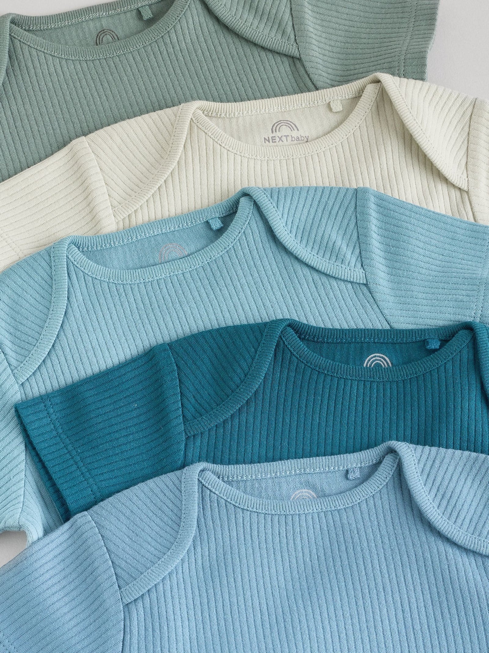 Blue Baby Short Sleeve Bodysuits 5 Pack