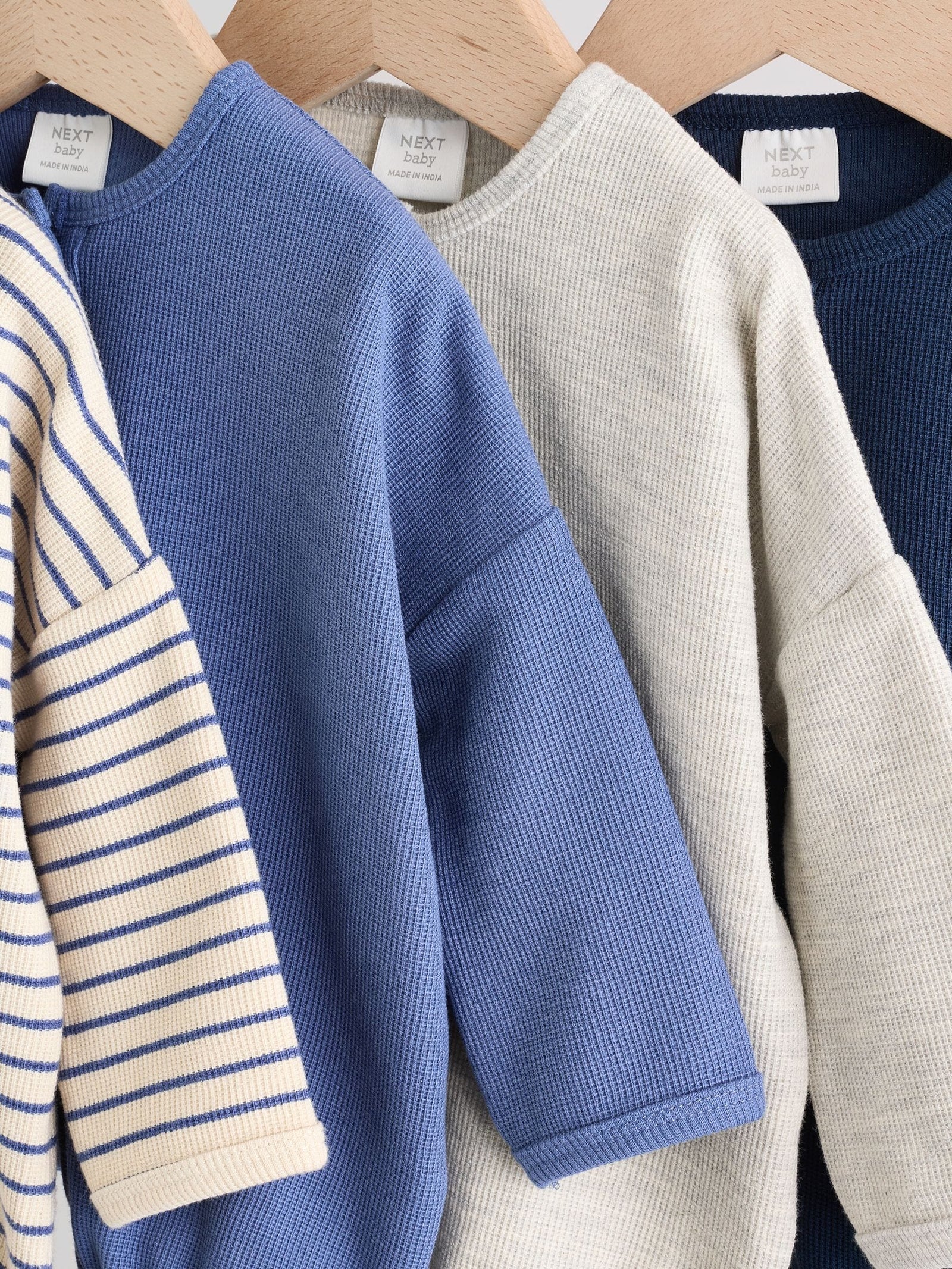 Blue Stripe Baby Long Sleeve T-Shirts 4 Pack (0mths-2yrs)