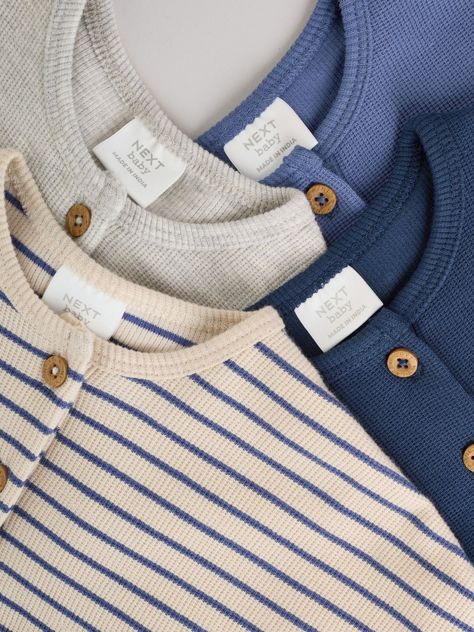 Blue Stripe Baby Long Sleeve T-Shirts 4 Pack (0mths-2yrs)
