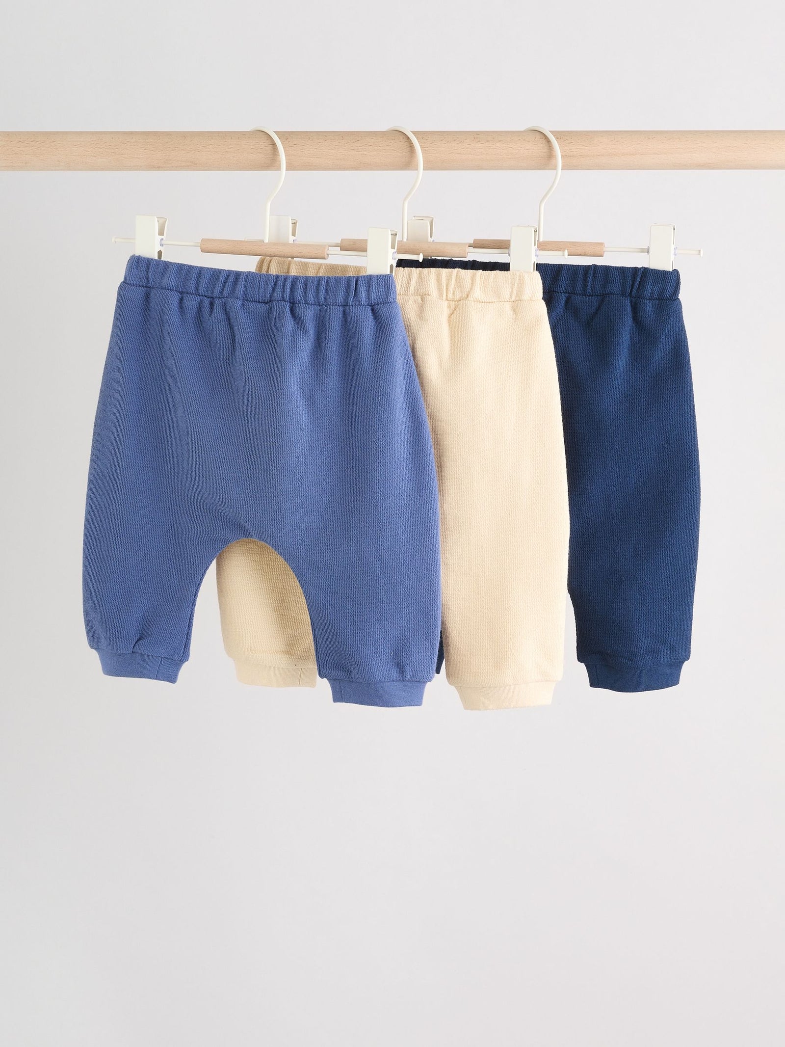 Blue/Neutral Joggers Baby 3 Pack (0mths-2yrs)