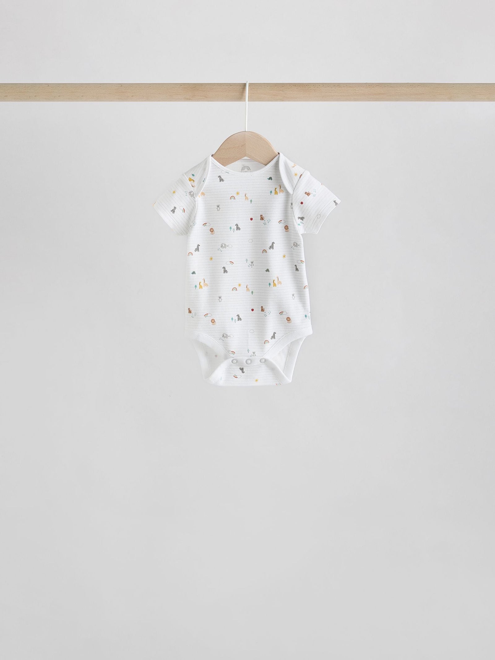 White Character 5 Pack Baby Short Sleeve Bodysuits