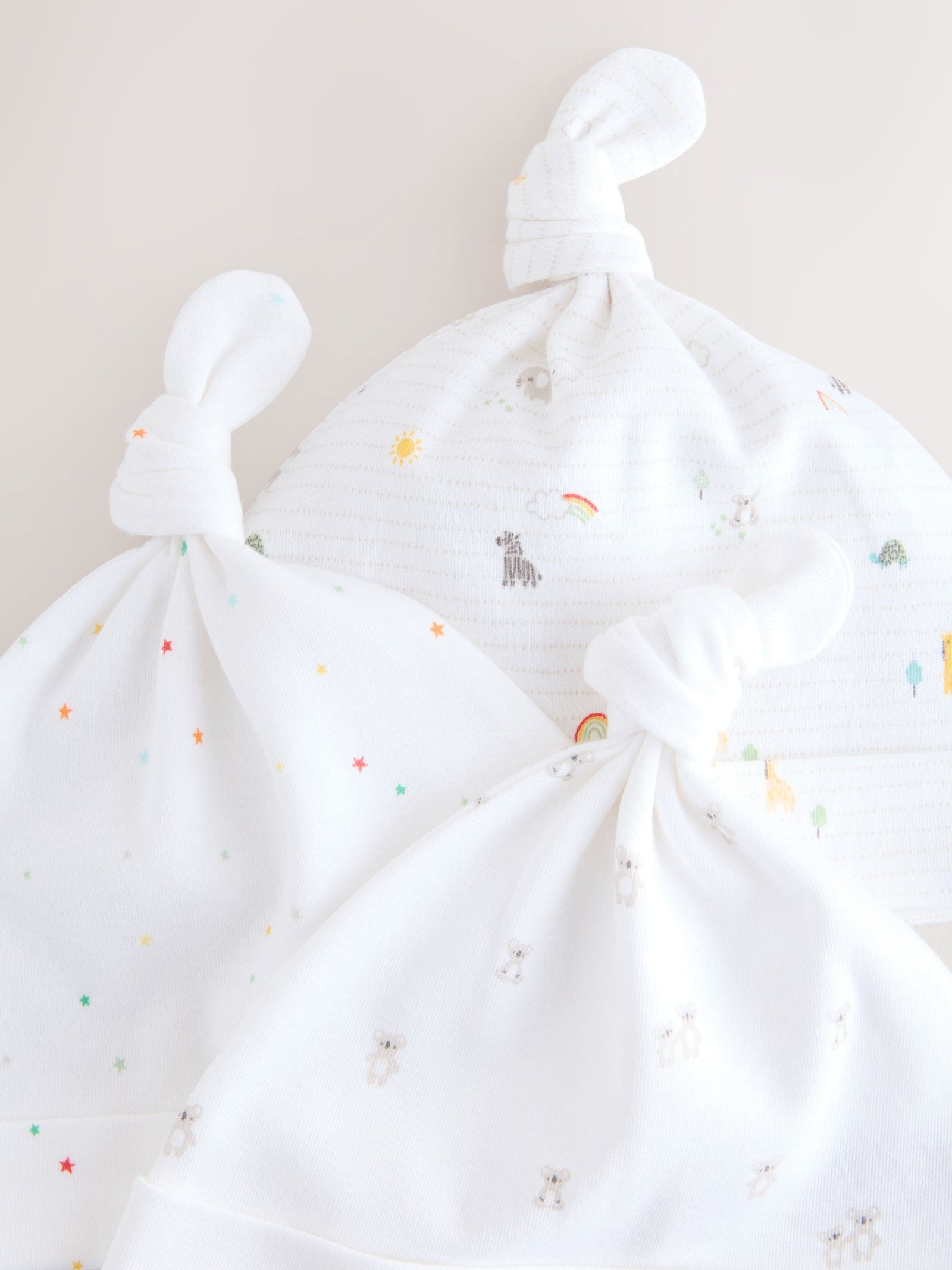 White Baby Tie Top Hats 3 Pack