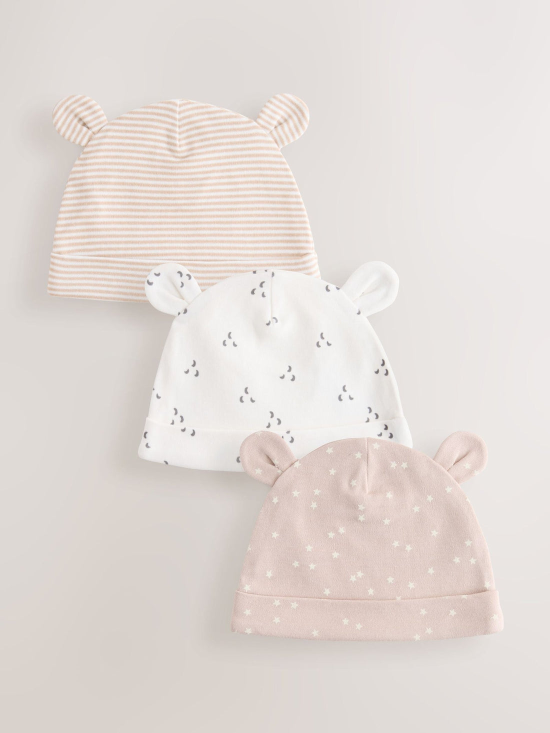 Neutral Baby 100% Cotton Beanie Hats 3 Pack (0-12mths)