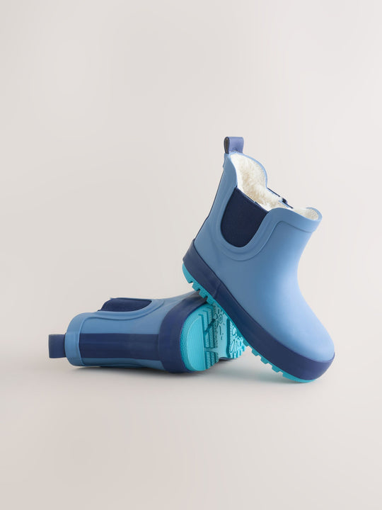 Blue Warm Lined Ankle Wellies