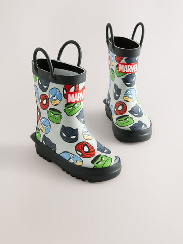 Grey Marvel Handle Pull On Wellies