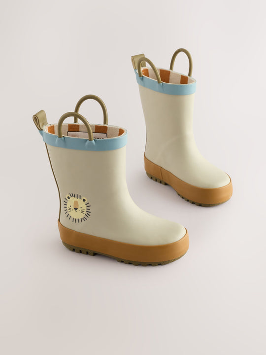 Neutral Lion Handle Pull On Wellies