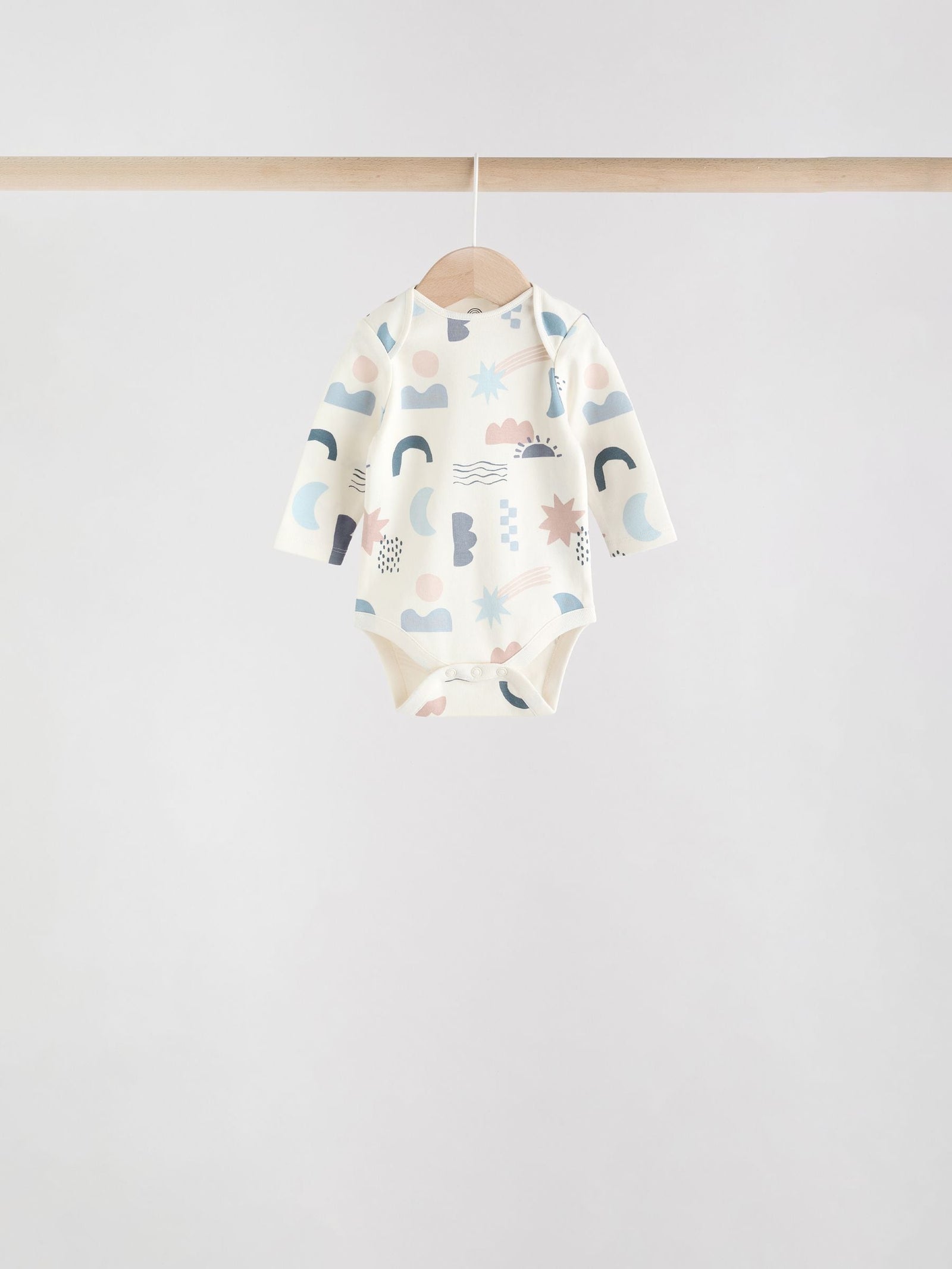 Blue Baby Long Sleeve Bodysuits 5 Pack
