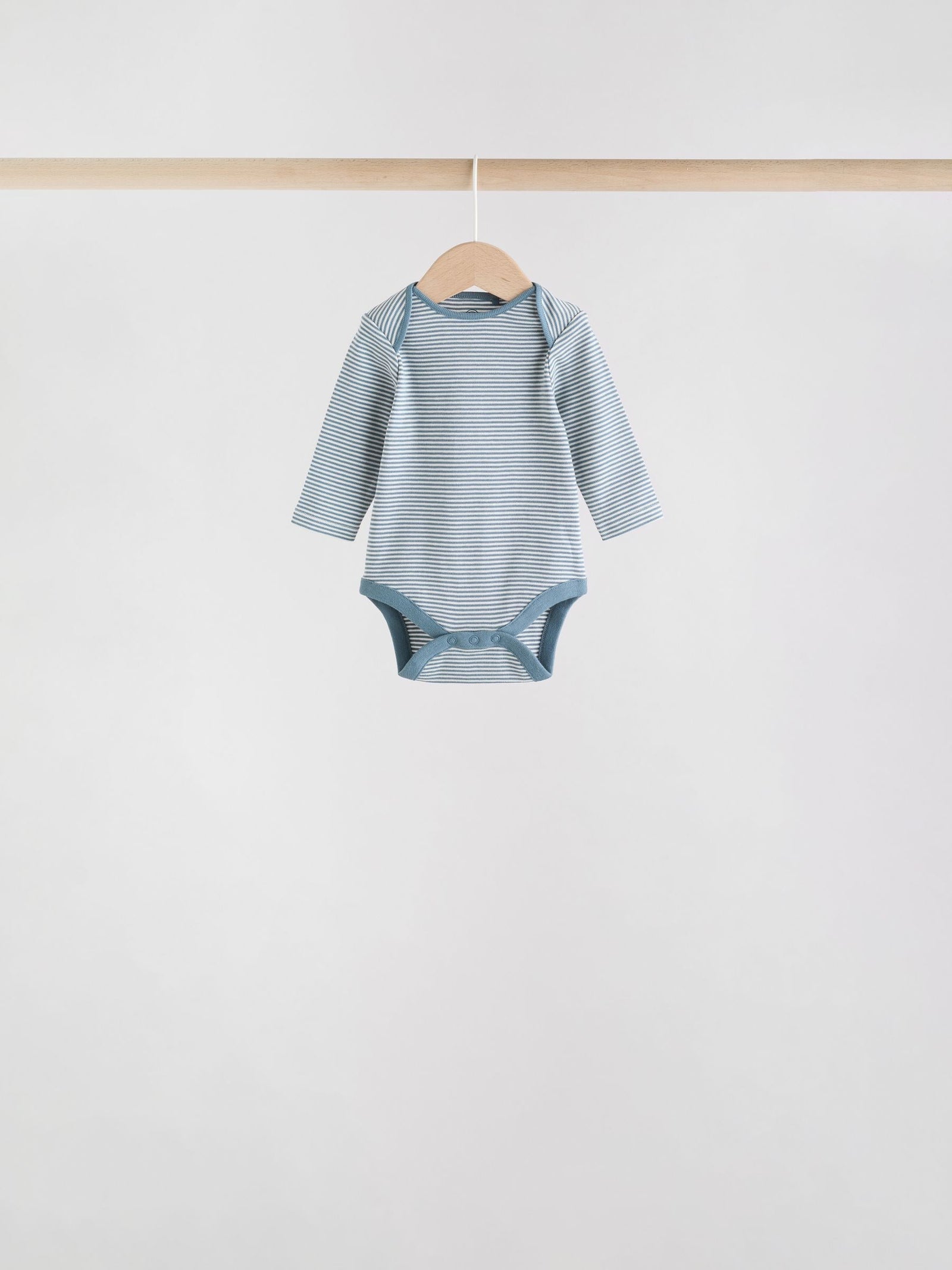 Blue Baby Long Sleeve Bodysuits 5 Pack