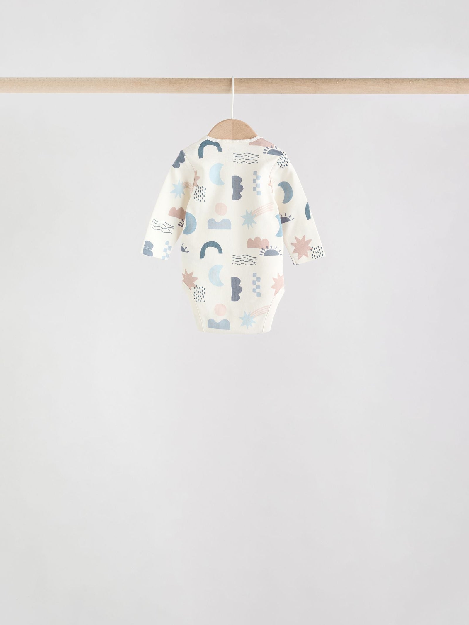 Blue Baby Long Sleeve Bodysuits 5 Pack