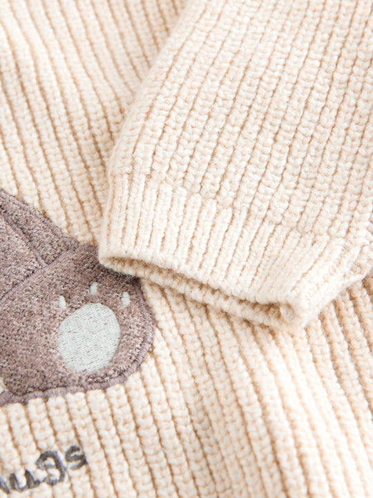 Cream Bear Knitted Jumper (3mths-7yrs)