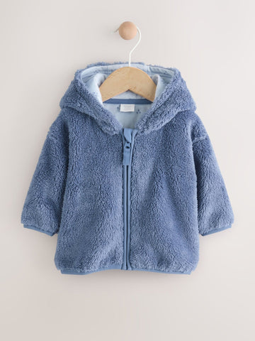 Navy Fleece Zip Through Baby Jacket (0-18mths)