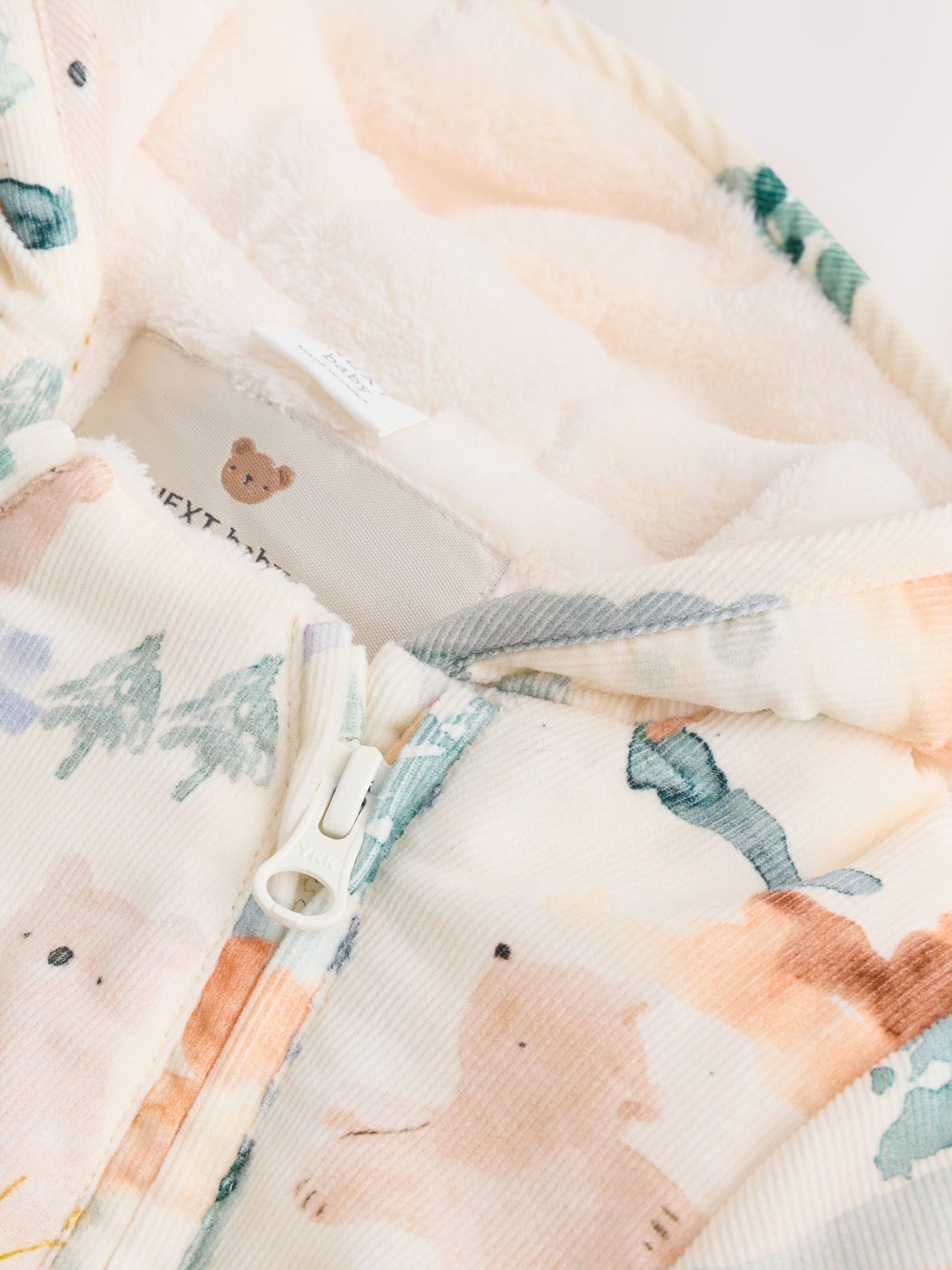 Blue Woodland Animal Printed Cord Baby Pramsuit (0mths-2yrs)