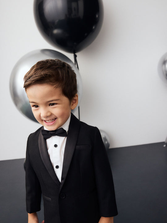 Black Blazer Shirt Trousers and Bow Tie Set (3mths-9yrs)