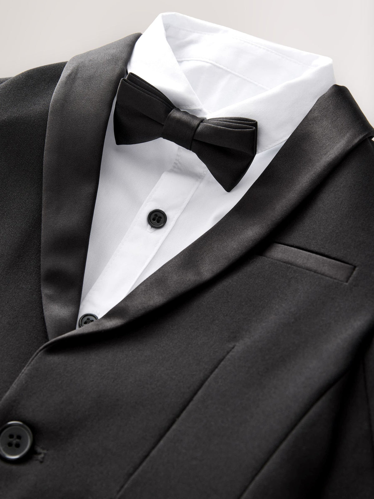 Black Blazer, Shirt & Trouser Set Blazer Shirt Trousers and Bow Tie Set (3mths-12yrs)