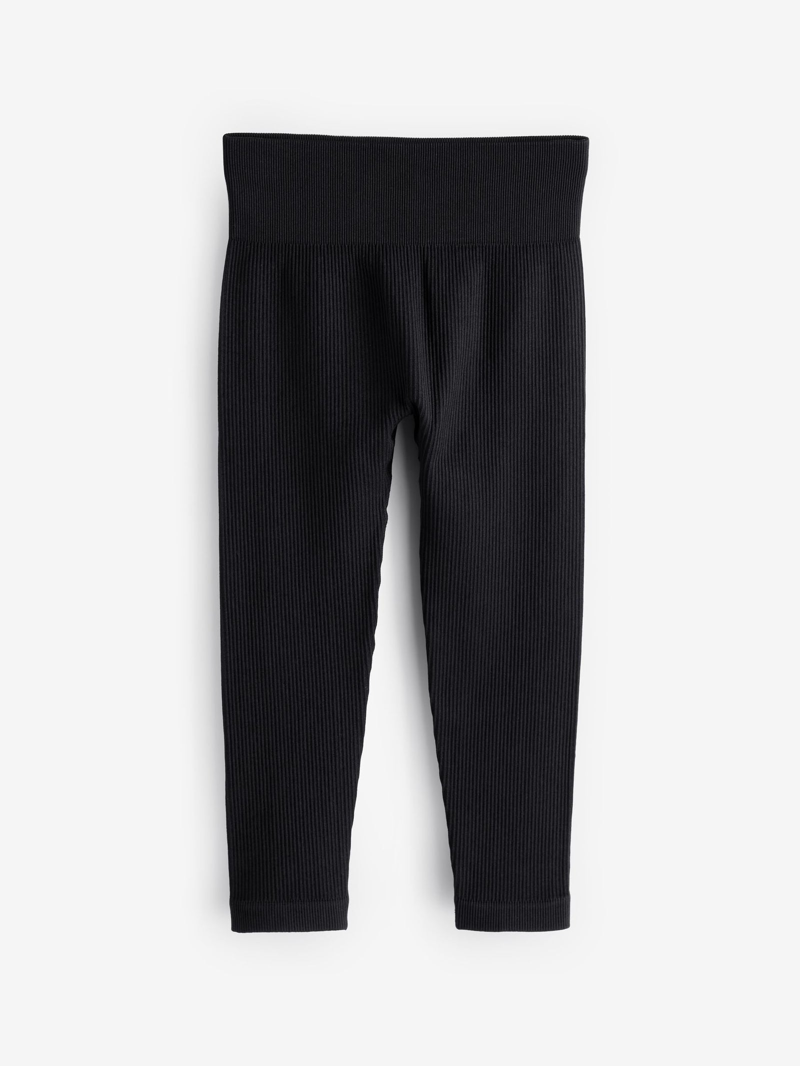 Black Seamless Ribbed High Waist Leggings (3-16yrs)