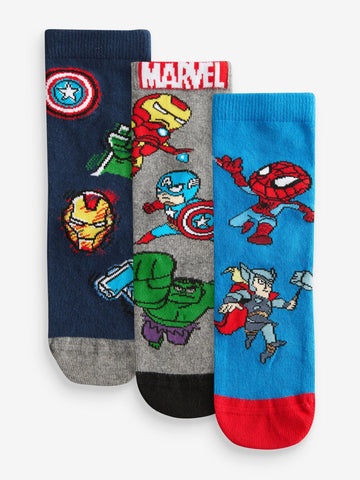 Marvel Avengers Superhero Cotton Rich Socks 3 Pack
