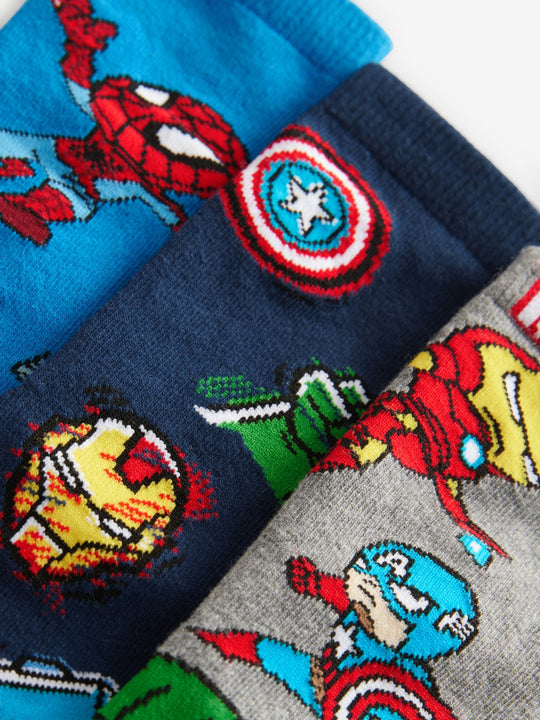 Marvel Avengers Superhero Cotton Rich Socks 3 Pack